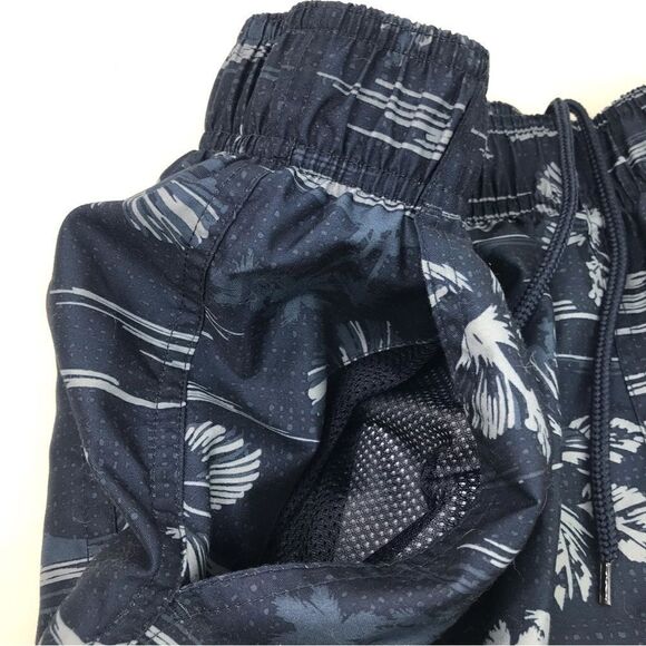 Ocean Pacific Dark Blue Light Blue Tropical Print Swim Trunks - Picture 5 of 10